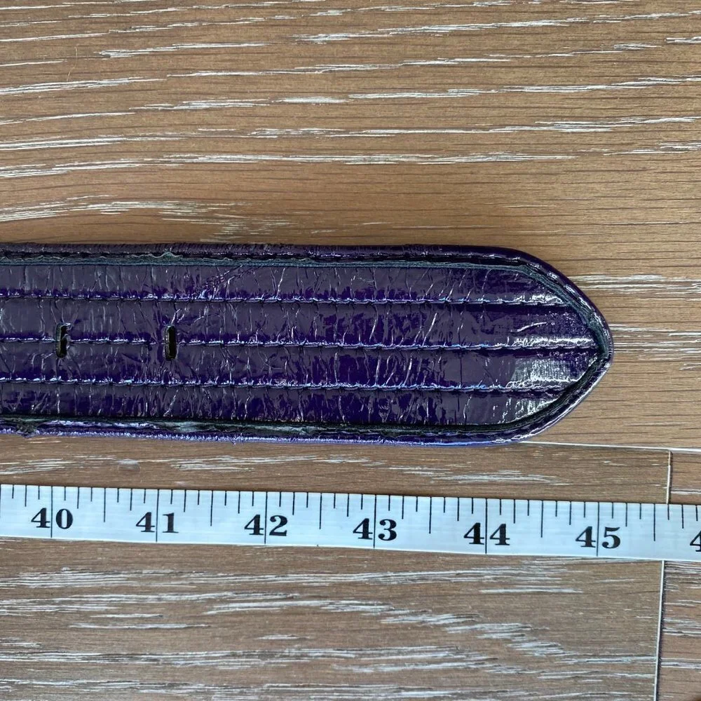Vegan Patent Leather Belt | Purple | XL